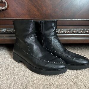 Fitflop Black Ankle Boots with Stud Detail 8.5